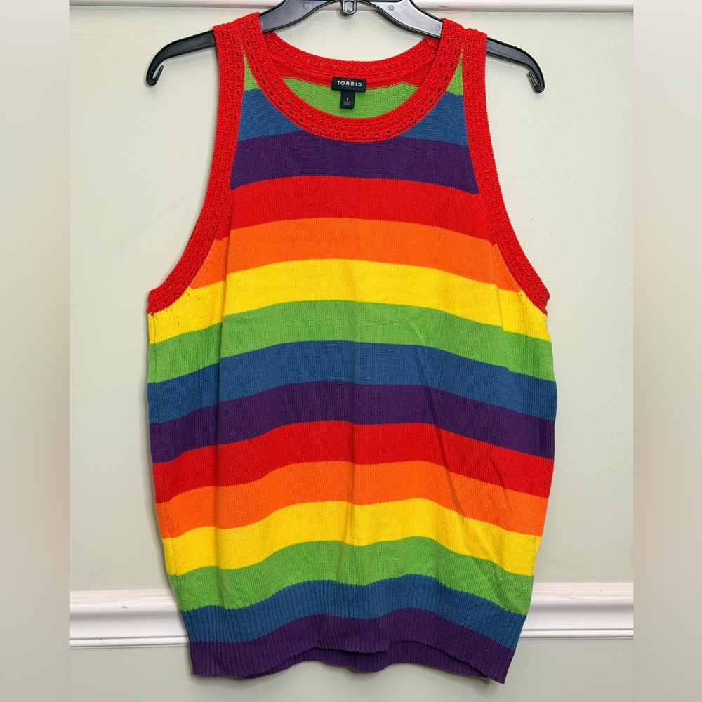 Torrid Multicolor Striped Knit Top Size 1